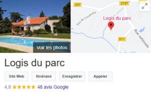 Le logis du Parc - Avis Google